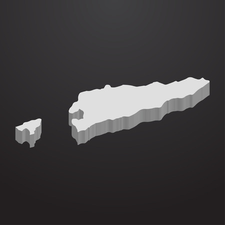 East Timor map in gray on a black background 3dのイラスト素材