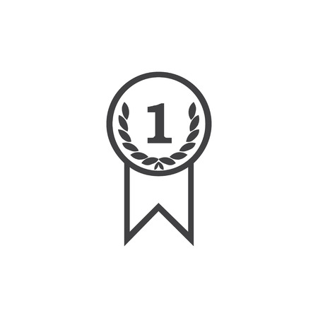Medal icon in black on a white background. Vector illustrationのイラスト素材