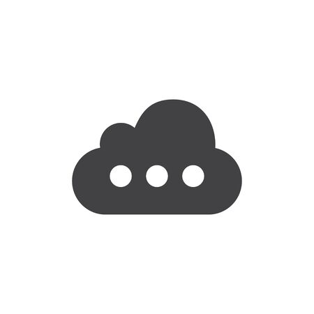 Cloud icon in black on a white background. Vector illustrationのイラスト素材