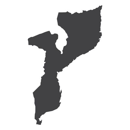 Mozambique map in black on a white background. Vector illustrationのイラスト素材