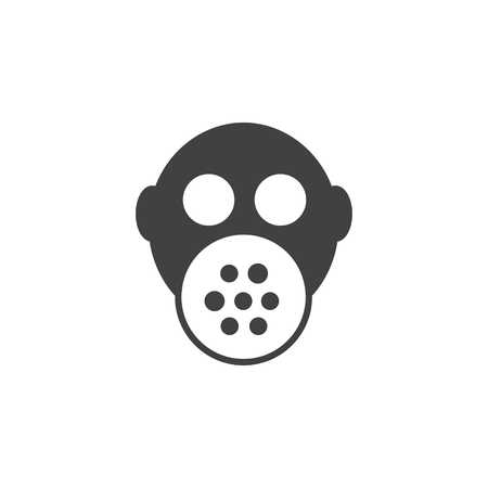 Gas mask icon in black on a white background. Vector illustrationのイラスト素材