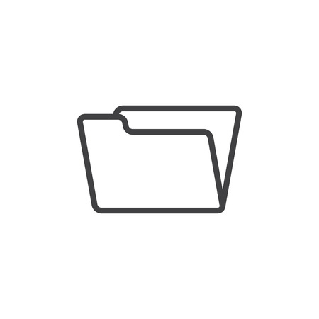 Folder icon in black on a white background. Vector illustrationのイラスト素材