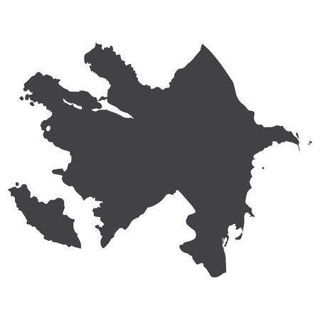 Azerbaijan map in black on a white background. Vector illustrationのイラスト素材