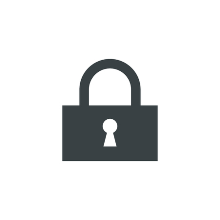 Lock icon in black on a white background. Vector illustrationのイラスト素材