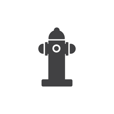 Fire hydrant icon in black on a white background. Vector illustrationのイラスト素材