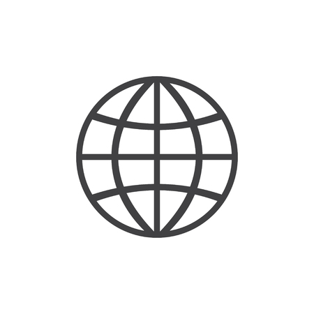 Globe icon in black on a white background. Vector illustrationのイラスト素材