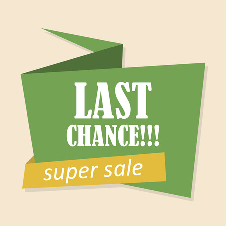 Last chance. Ribbon banner in a flat designのイラスト素材