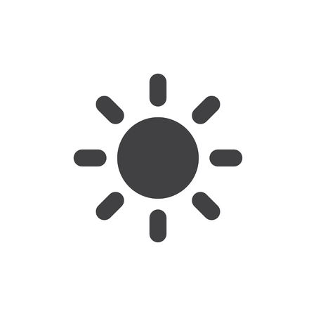 Sun icon in black on a white background. Vector illustrationのイラスト素材
