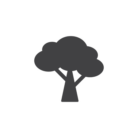 Tree icon in black on a white background. Vector illustrationのイラスト素材