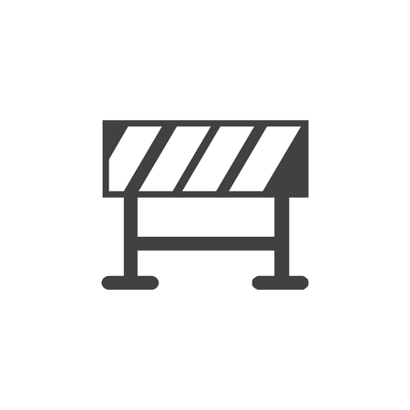 Road barrier icon in black on a white background. Vector illustrationのイラスト素材