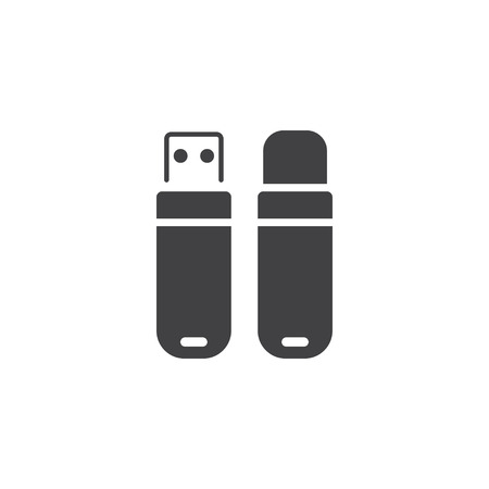 Flash drive icon in black on a white background. Vector illustrationのイラスト素材