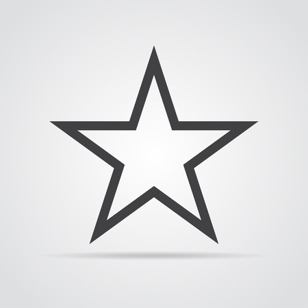 Star icon in flat design. Gray star icon on white background. Vector illustrationのイラスト素材