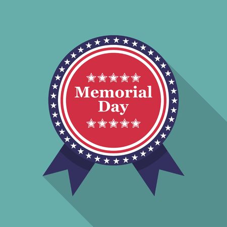 Memorial Day. Medal with stars and space for textのイラスト素材