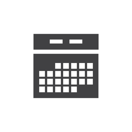 Calendar icon in black on a white background. Vector illustrationのイラスト素材