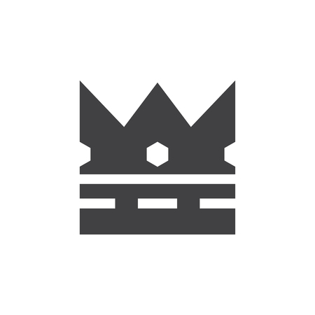 Crown icon in black on a white background. Vector illustrationのイラスト素材