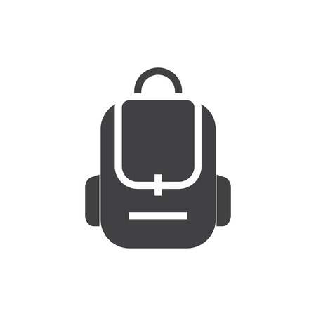 School bag icon in black on a white background. Vector illustrationのイラスト素材