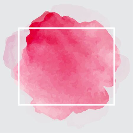 Red watercolor background with white frame. Vector illustrationのイラスト素材