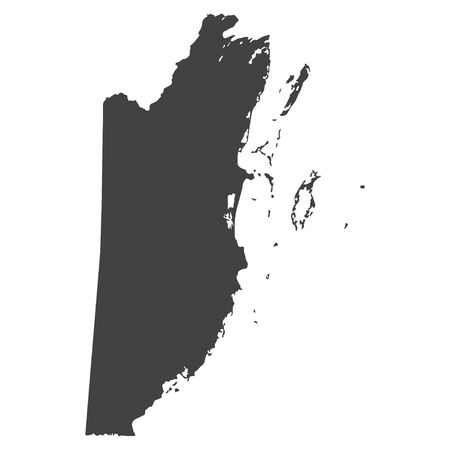 Belize map in black on a white background. Vector illustrationのイラスト素材