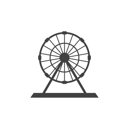 Ferris wheel icon in black on a white background. Vector illustrationのイラスト素材