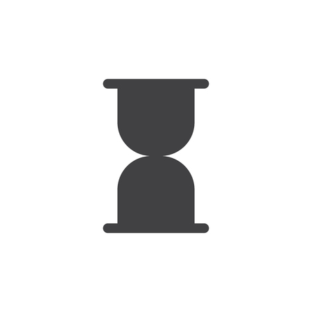 Sand clock icon in black on a white background. Vector illustrationのイラスト素材
