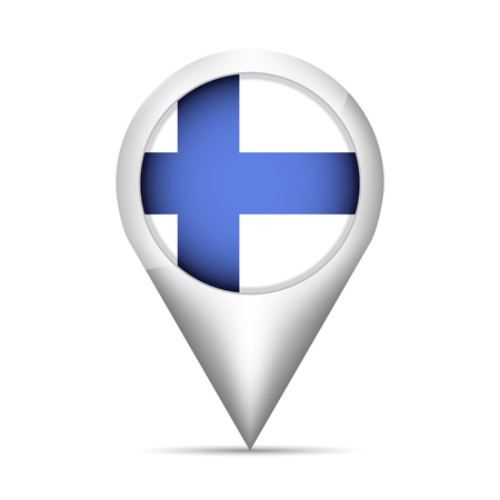 Finland flag map pointer with shadow. Vector illustrationのイラスト素材