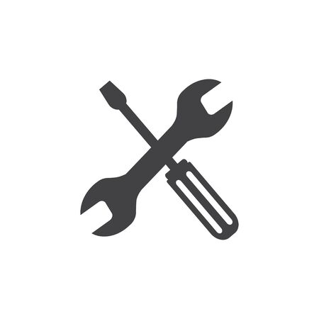 Tools icon in black on a white background. Vector illustrationのイラスト素材