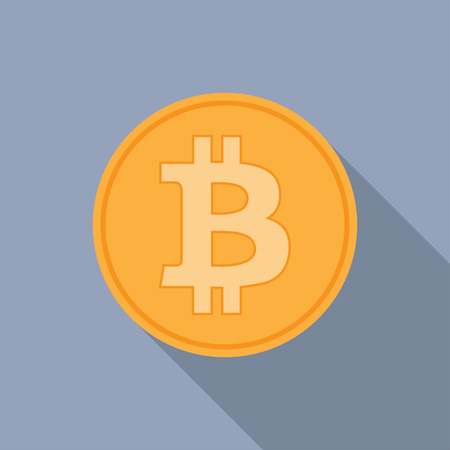 Golden bitcoins icon for cryptocurrency, virtual currency, digital money, ecashのイラスト素材