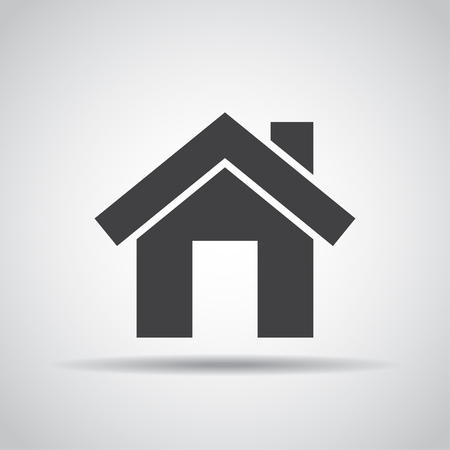Home icon with shadow on a gray background. Vector illustrationのイラスト素材