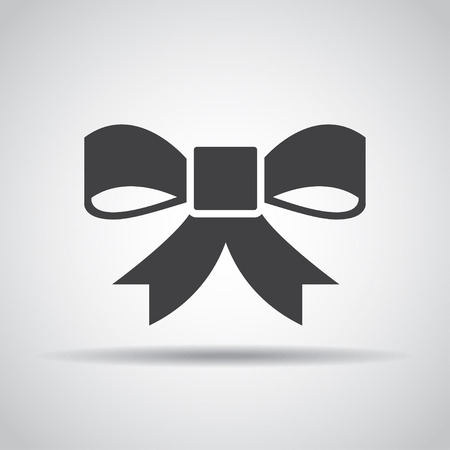 Bow icon with shadow on a gray background. Vector illustrationのイラスト素材