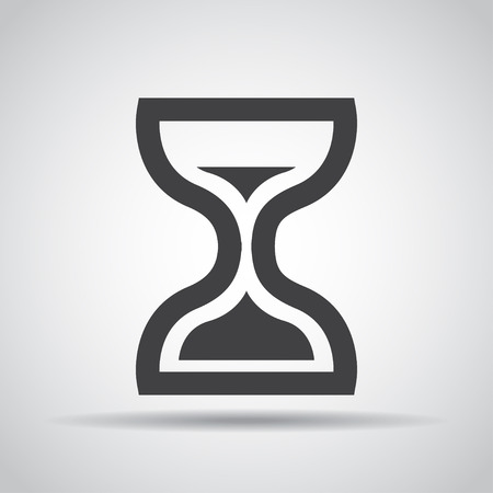 Hourglass icon with shadow on a gray background.のイラスト素材