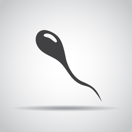 Spermatozoon icon with shadow on a gray background.のイラスト素材