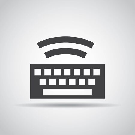 Keyboard icon with shadow on a gray background.のイラスト素材