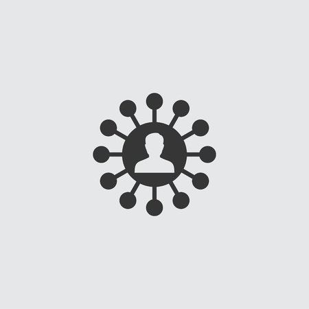 Man user group share icon in a flat design in black color. Vector illustration eps10のイラスト素材