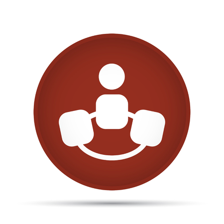 Team icon on a circle on a white background. Vector illustrationのイラスト素材