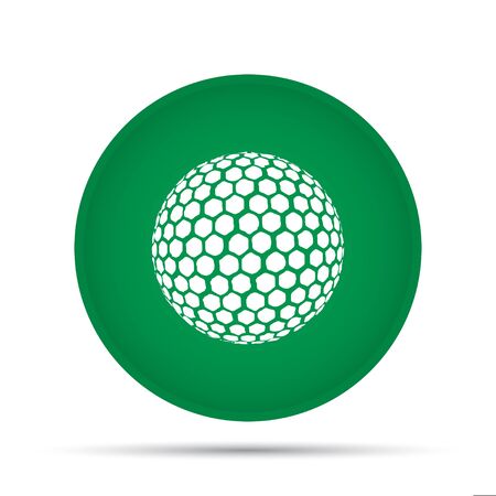 Golf ball icon on a circle on a white background. Vector illustrationのイラスト素材
