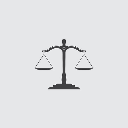 Black justice scales icon.のイラスト素材