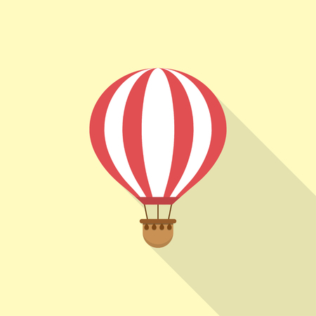 Hot air balloon icon in a flat design vector illustration.のイラスト素材