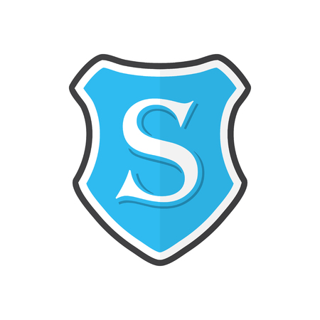 Security company logo. Shield logo with S letter. Vector illustration.のイラスト素材