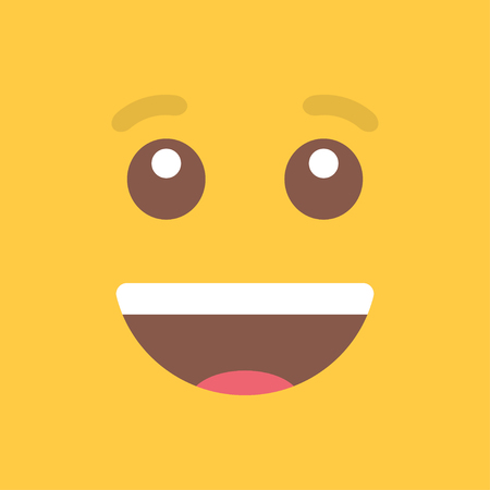 Funny smiling emoticon background. Vector illustrationのイラスト素材