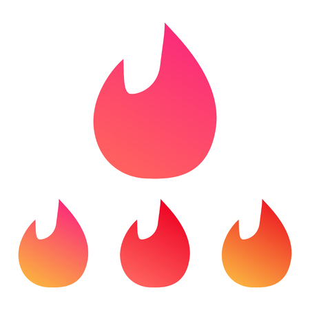 Set of fire flame for design. Vector illustration.のイラスト素材