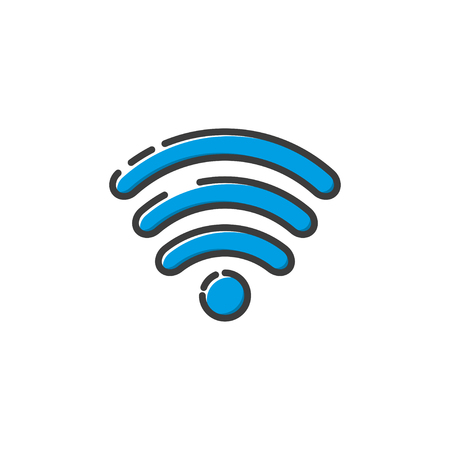 Wifi icon in a flat design. Vector illustrationのイラスト素材