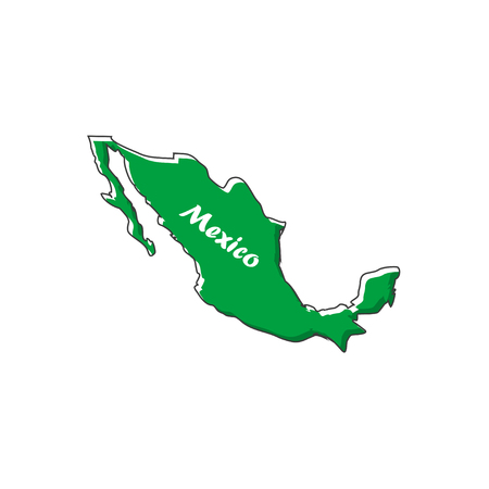 Mexico map icon in a flat design. Vector illustrationのイラスト素材