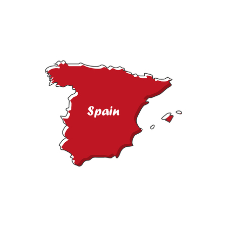 Spain map icon in a flat design. Vector illustrationのイラスト素材