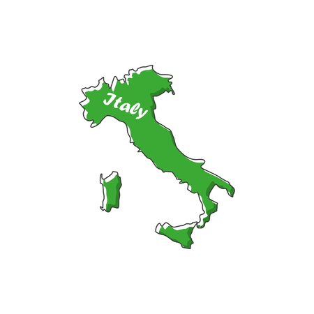 Italy map icon in a flat design. Vector illustrationのイラスト素材