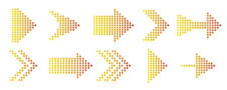 Dotted arrows set for design. Vector illustrationのイラスト素材