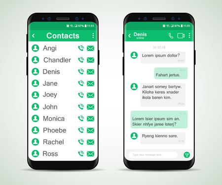 Social network concept. Messenger window. Chating and messaging concept.のイラスト素材