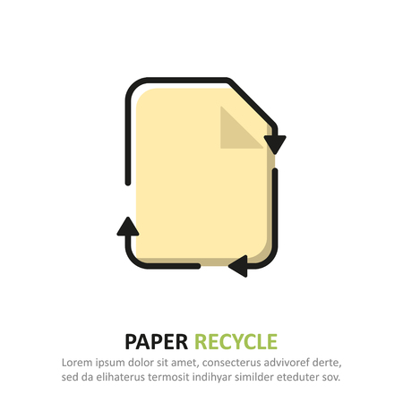 Recycle paper icon in a flat design. Vector illustrationのイラスト素材