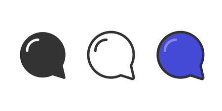 Set of comment icons on a white background in a flat designのイラスト素材