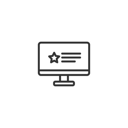 Feedback in monitor line icon in simple design on a white backgroundのイラスト素材