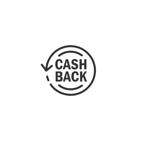 Cash back line icon in simple design on a white backgroundのイラスト素材